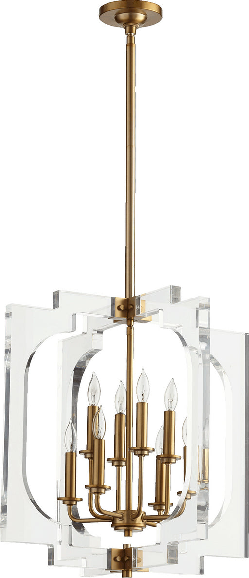 Quorum - 605-8-80 - Eight Light Pendant - Broadway - Aged Brass