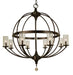 Framburg - 1078 MB/F - Eight Light Foyer Chandelier - Compass - Mahogany Bronze with Frosted Glass