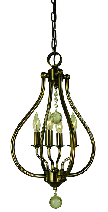 Framburg - 4444 AB - Four Light Pendant - Dewdrop - Antique Brass