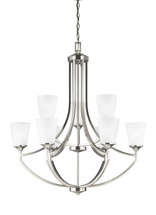 Generation Lighting - 3124509-962 - Nine Light Chandelier - Hanford - Brushed Nickel