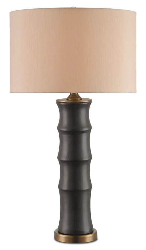 Currey and Company - 6955 - One Light Table Lamp - Roark - Matte Black/Antique Brass