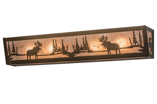 Meyda Tiffany - 166510 - Four Light Vanity - Moose At Lake - Antique Copper