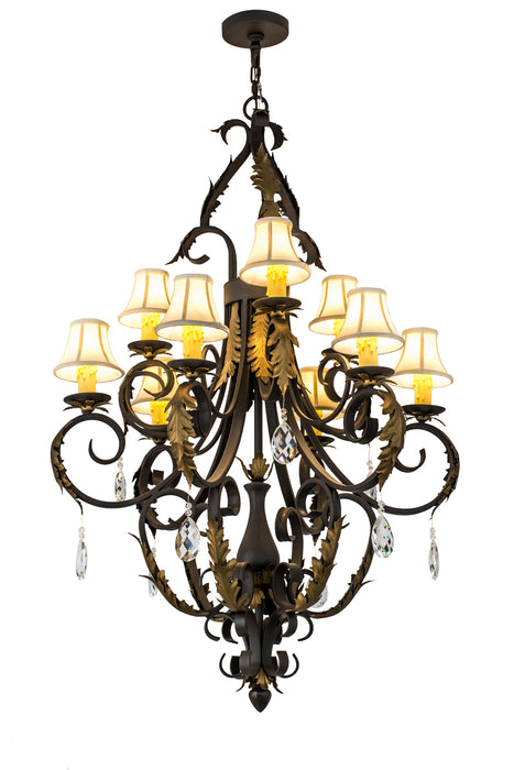 Meyda Tiffany - 169782 - Nine Light Chandelier - Ingrid - Timeless Bronze,Crystal