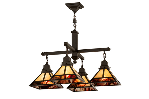 Meyda Tiffany - 173176 - Four Light Chandelier - T`` Mission`` - Craftsman Brown,Timeless Bronze
