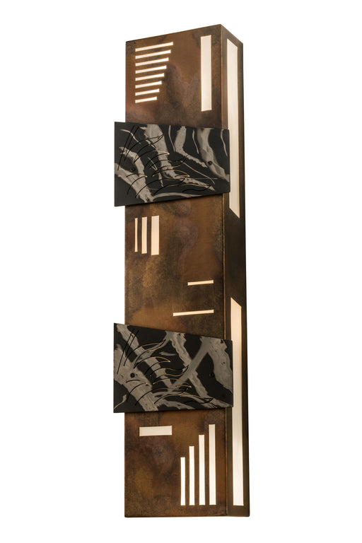 Meyda Tiffany - 173206 - Four Light Wall Sconce - Indigo - Custom,Transparent Copper,Burnished