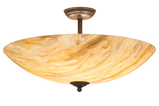 Meyda Tiffany - 173513 - Four Light Semi-Flushmount - Madison - Cafe-Noir