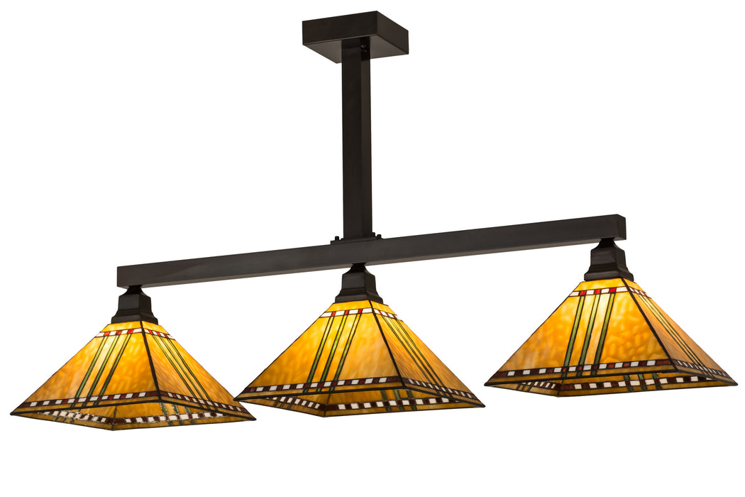 Meyda Tiffany - 173756 - Three Light Island Pendant - Prairie Corn - Craftsman Brown