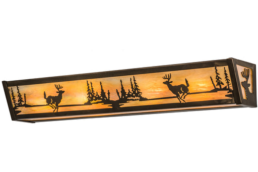 Meyda Tiffany - 173839 - Four Light Vanity - Deer At Lake - Antique Copper