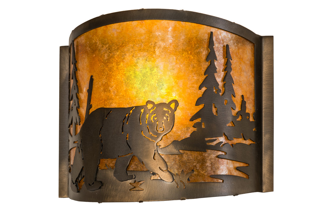 Meyda Tiffany - 174066 - One Light Wall Sconce - Northwoods Lone Bear - Antique Copper