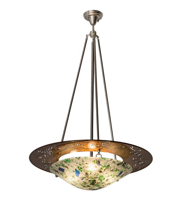 Meyda Tiffany - 174154 - Three Light Inverted Pendant - Metro Fusion - Nickel,Transparent Copper