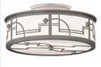 Meyda Tiffany - 174675 - Two Light Flushmount - Revival - Raw Steel/White Acrylic