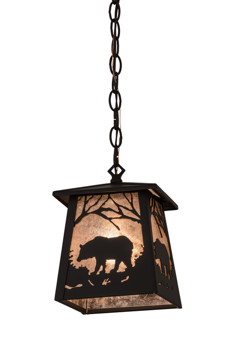 Meyda Tiffany - 175566 - One Light Mini Pendant - Bear At Dawn - Oil Rubbed Bronze