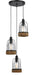 Cal Lighting - FX-3584-3 - Three Light Pendant - Beacon - Wood/Dark Bronze