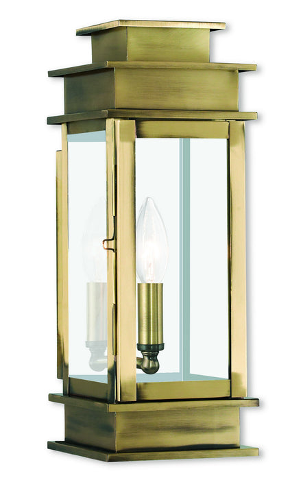 Livex Lighting - 2013-01 - One Light Outdoor Wall Lantern - Princeton - Antique Brass