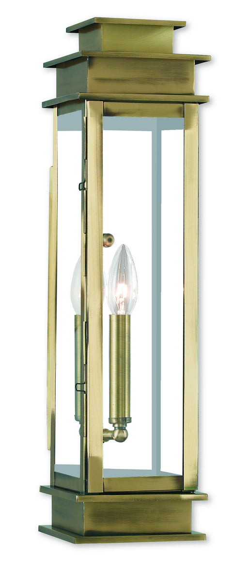 Livex Lighting - 20207-01 - One Light Outdoor Wall Lantern - Princeton - Antique Brass