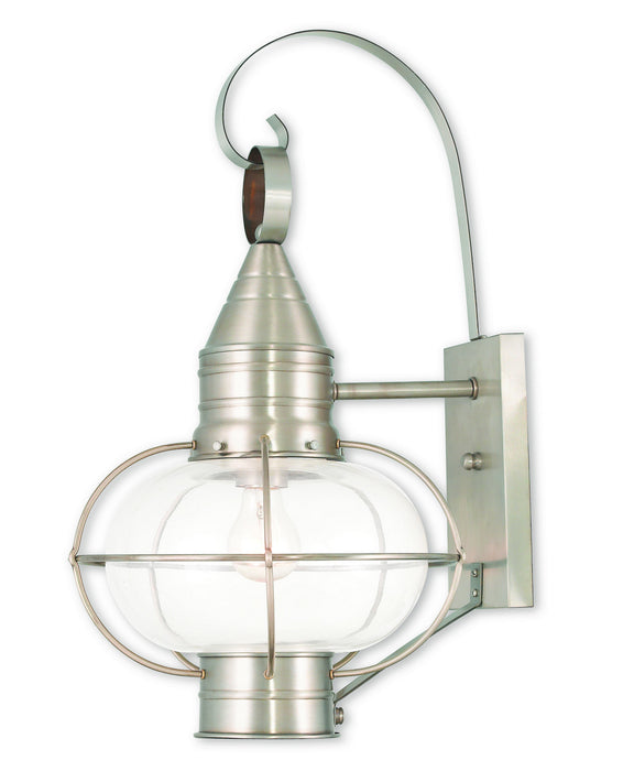 Livex Lighting - 26904-91 - One Light Outdoor Wall Lantern - Newburyport - Brushed Nickel