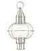 Livex Lighting - 26905-91 - One Light Outdoor Post-Top Lanterm - Newburyport - Brushed Nickel