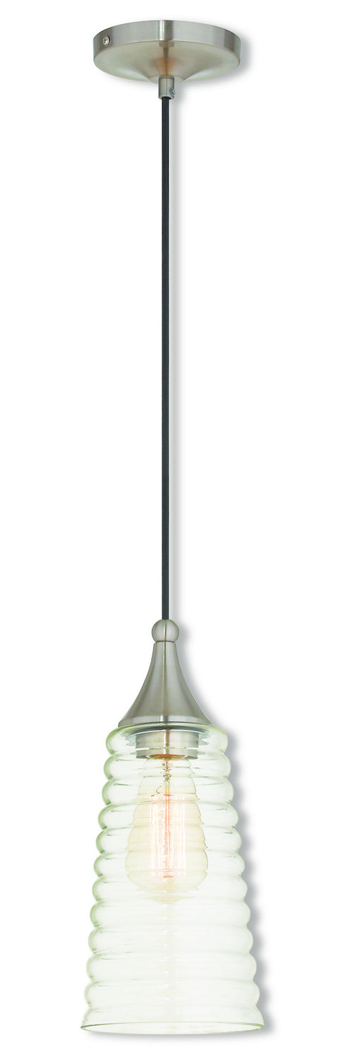 Livex Lighting - 40637-91 - One Light Mini Pendant - Art Glass Mini Pendants - Brushed Nickel