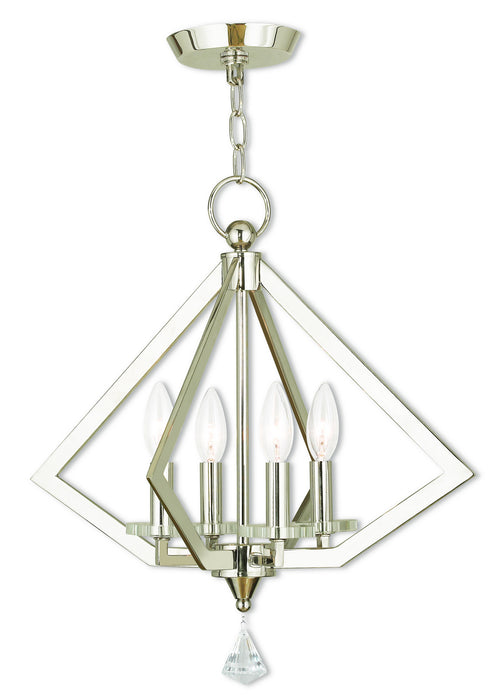 Livex Lighting - 50664-35 - Four Light Mini Chandelier - Diamond - Polished Nickel