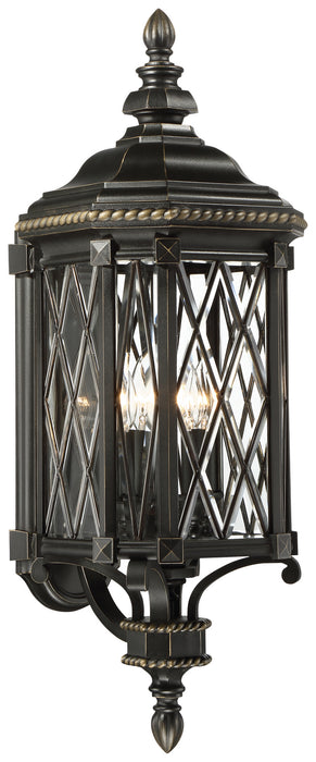 Minka-Lavery - 9322-585 - Four Light Outdoor Wall Mount - Bexley Manor - Coal W/Gold Highlights