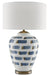 Currey and Company - 6000-0019 - One Light Table Lamp - Brushstroke - White/Blue/Antique Brass