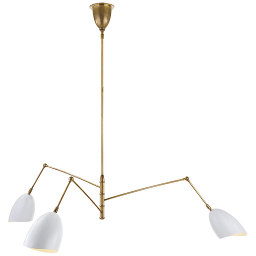 Visual Comfort - ARN 5009HAB-WHT - Three Light Chandelier - Sommerard - Hand-Rubbed Antique Brass and White