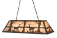 Meyda Tiffany - 172576 - Six Light Oblong Pendant - Deer At Lake - Oil Rubbed Bronze