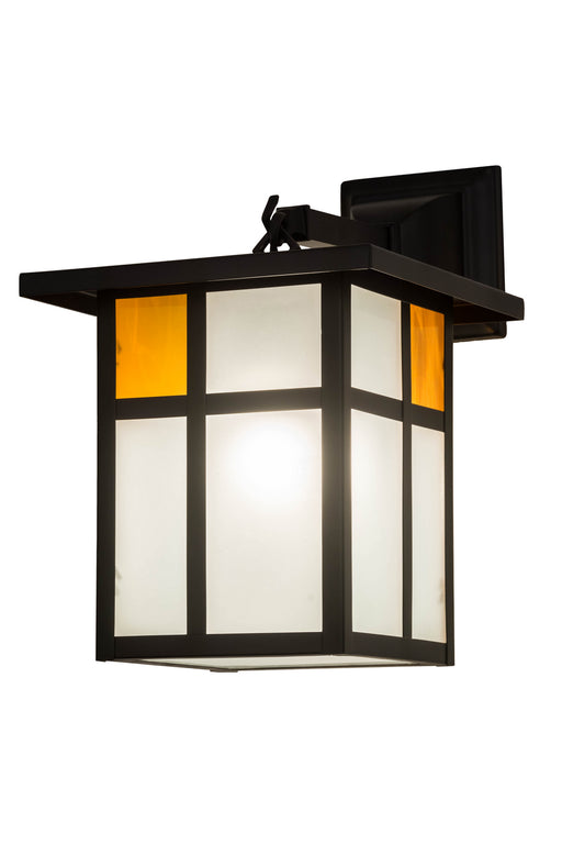 Meyda Tiffany - 175280 - One Light Wall Sconce - Hyde Park - Has/Clear Frosted Inside Solar Black Powdercoated