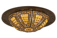 Meyda Tiffany - 175998 - Six Light Flushmount - Fleur-De-Lis - Copper Vein