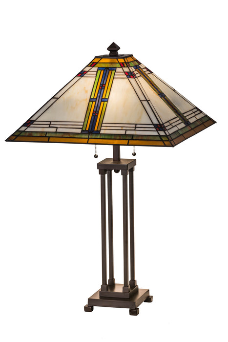 Meyda Tiffany - 177348 - Two Light Table Lamp - Nevada - Mahogany Bronze
