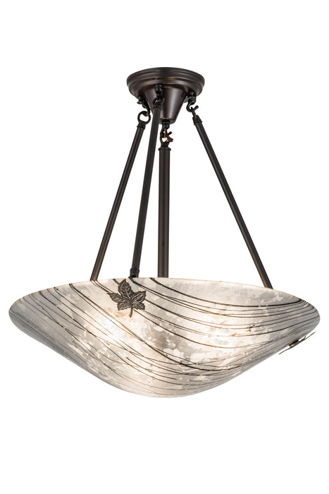 Meyda Tiffany - 177725 - Three Light Inverted Pendant - Metro Fusion - Craftsman Brown