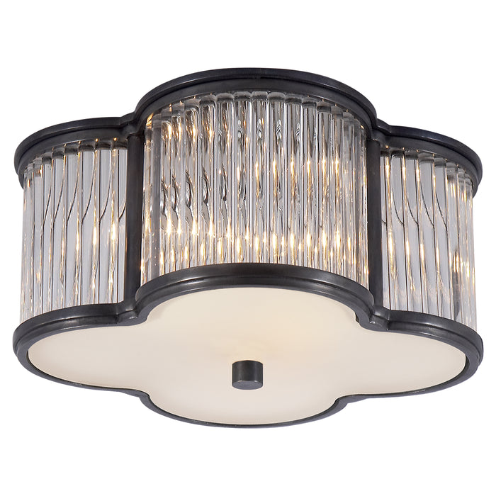 Visual Comfort - AH 4014GM/CG-FG - Two Light Flush Mount - Basil - Gun Metal and Clear Glass Rods with Frosted Glass