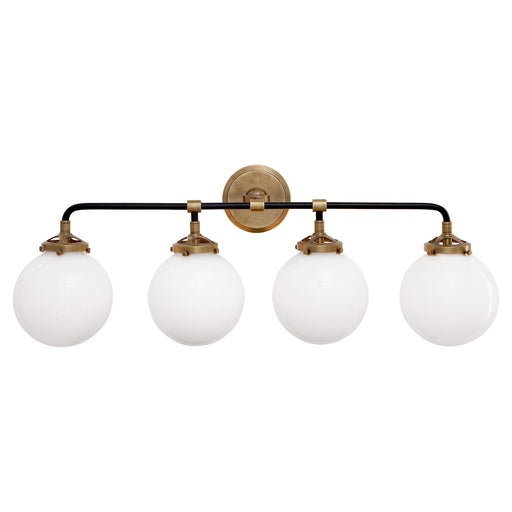 Visual Comfort - S 2025HAB/BLK-WG - Four Light Bath Sconce - Bistro - Hand-Rubbed Antique Brass and Black
