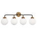 Visual Comfort - S 2025HAB/BLK-WG - Four Light Bath Sconce - Bistro - Hand-Rubbed Antique Brass and Black
