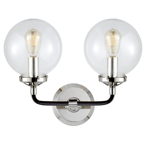 Visual Comfort - S 2026PN/BLK-CG - Two Light Wall Sconce - Bistro - Polished Nickel and Black