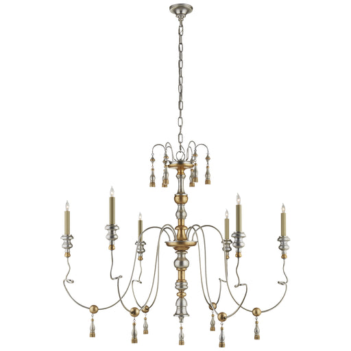 Visual Comfort - SK 5004FG - Six Light Chandelier - Michele - French Gild Silver and Gold