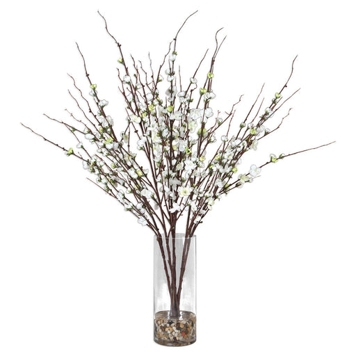 Uttermost - 60128 - Silk Centerpiece - Quince Blossoms - Natural Rocks