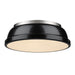 Golden - 3602-14 PW-BK - Two Light Flush Mount - Duncan - Pewter