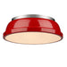 Golden - 3602-14 PW-RD - Two Light Flush Mount - Duncan - Pewter