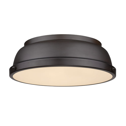 Golden - 3602-14 RBZ-RBZ - Two Light Flush Mount - Duncan - Rubbed Bronze