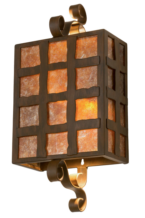 Meyda Tiffany - 116008 - Two Light Wall Sconce - Monte Cristo - Rustic Iron Amber Mica/Clear Seedy Glass