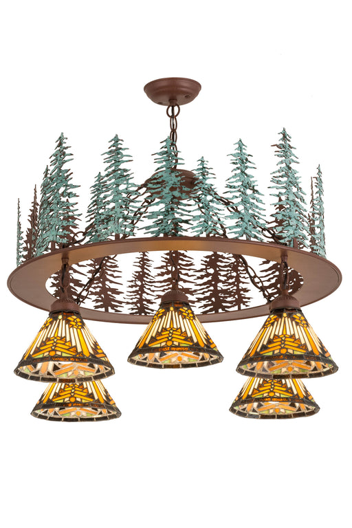 Meyda Tiffany - 180201 - Five Light Chandelier - Nuevo Mission - Rust