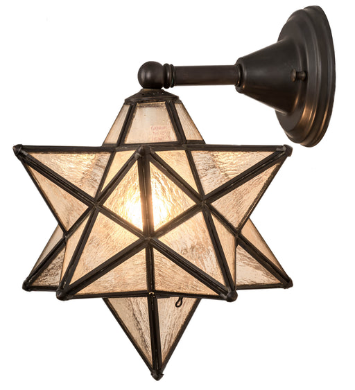 Meyda Tiffany - 180419 - One Light Wall Sconce - Moravian Star - Craftsman Brown