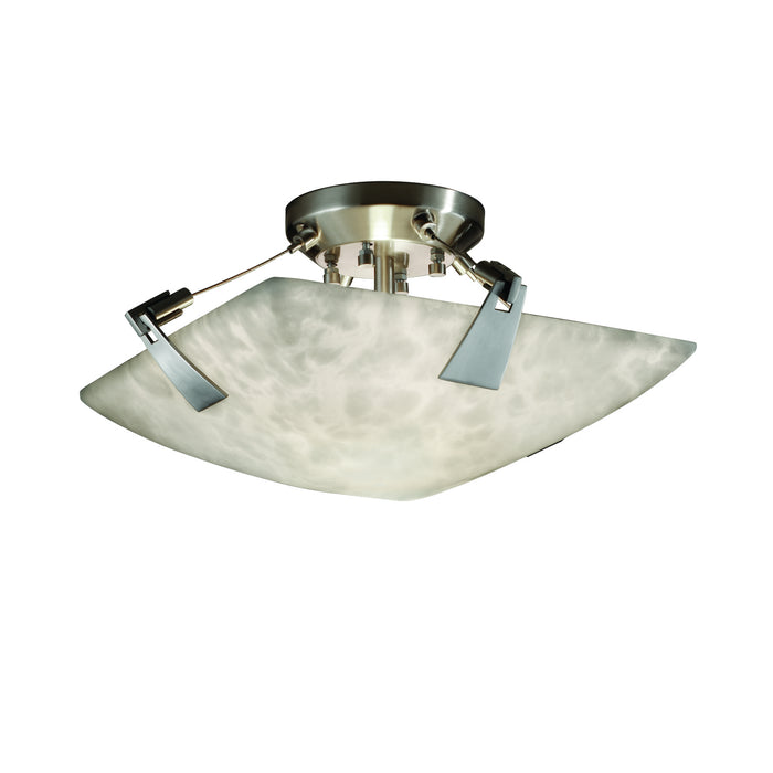 Justice Designs - CLD-9630-25-NCKL - Semi-Flush Mount - Clouds - Brushed Nickel