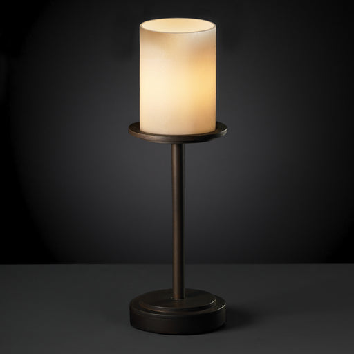 Justice Designs - CNDL-8799-10-CREM-DBRZ - One Light Table Lamp - CandleAria - Dark Bronze