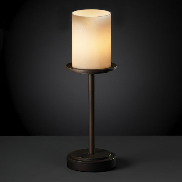 Justice Designs - CNDL-8799-10-CREM-DBRZ - One Light Table Lamp - CandleAria - Dark Bronze