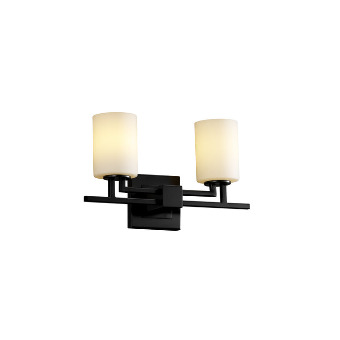 Justice Designs - FSN-8702-10-OPAL-MBLK - Two Light Bath Bar - Fusion - Matte Black