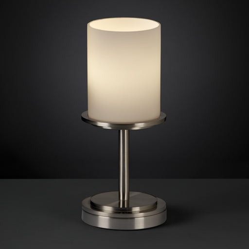 Justice Designs - FSN-8798-10-OPAL-NCKL - One Light Table Lamp - Fusion - Brushed Nickel