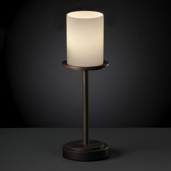 Justice Designs - FSN-8799-10-OPAL-DBRZ - One Light Table Lamp - Fusion - Dark Bronze