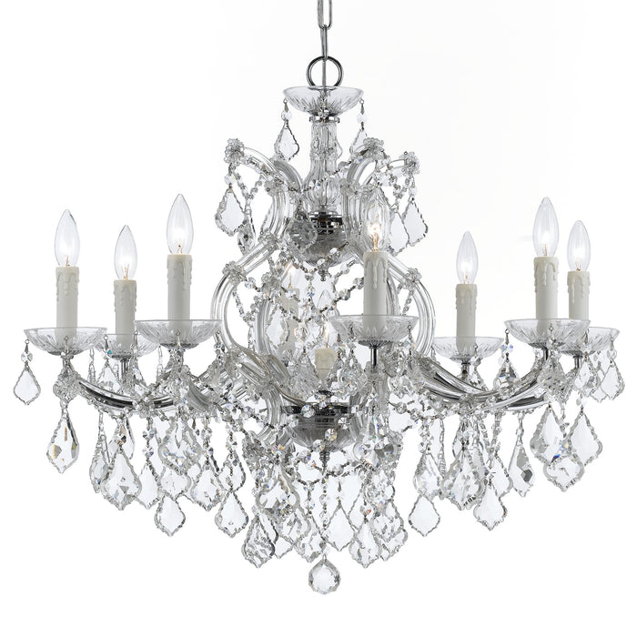 Crystorama - 4408-CH-CL-SAQ - Nine Light Chandelier - Maria Theresa - Polished Chrome